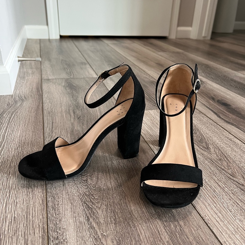 Black Suede Sandal Heels A New Day 6W